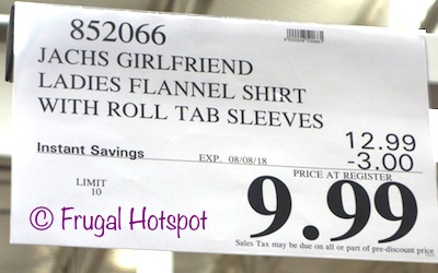 Jachs Girlfriend Ladies Flannel Shirt. Costco Price