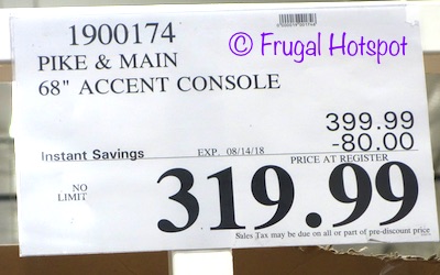 Costco Price of Pike & Main 68" Accent Console $319.99