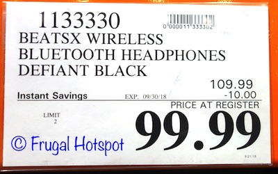 Costco Price: BeatsX Wireless Bluetooth Headphones