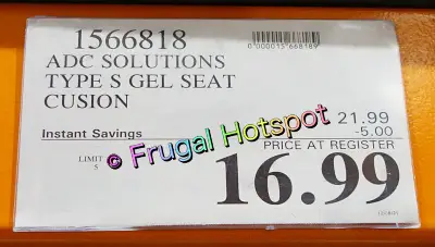Type S Infused Gel Seat Cushion | Costco Sale Price