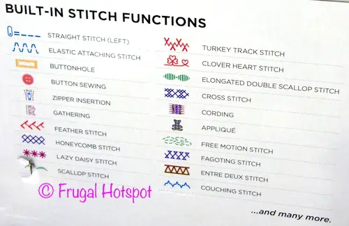 Stitch Functions of the Brother Computerized Sewing and Quilting Machine XR3340 at Costco