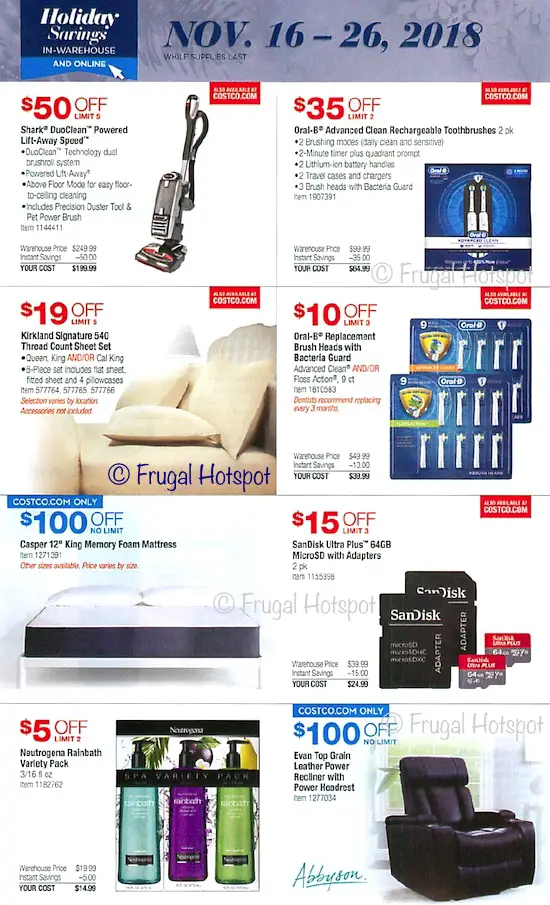 Costco Holiday Savings 2018 Coupon Book Page 20