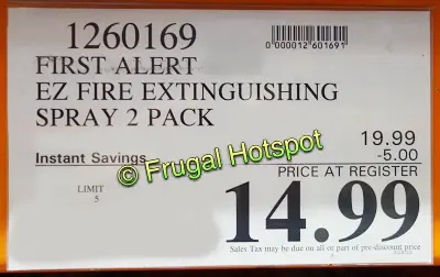 First Alert EZ Fire Spray 2 Pack | Costco Sale Price