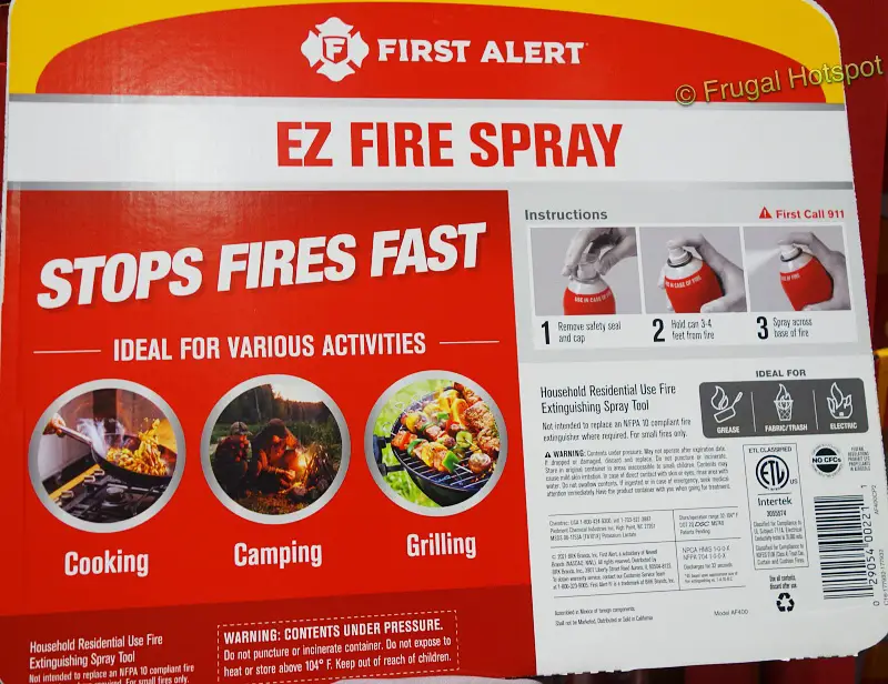 First Alert EZ Fire Spray 2 Pack | description | Costco