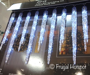 GE 100 LED Twinkling Ice Crystal Icicle Set 20-Count | Costco Christmas Decor 2019