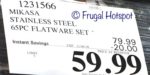Costco Sale Price: Mikasa Stainless Steel 65-Piece Flatware Set 