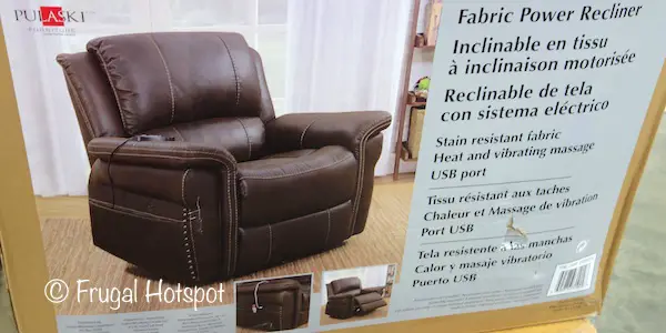 Pulaski Furniture Portage Fabric Heat and Massage Power Recliner at Costco