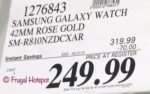 Costco Sale Price: Samsung Galaxy Watch 42mm Rose Gold