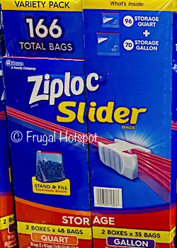 Ziploc Slider Variety Pack 166 Storage Bags at Costco