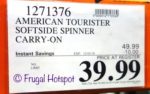 Costco Sale Price: American Tourister AT GO 2! Softside Spinner Carry-On Costco Sale Price: American Tourister AT GO 2! Softside Spinner Carry-On