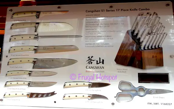 Costco Display: Cangshan S1 Series 17-Piece Cutlery Set Knives