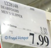 Costco Sale Price: Dearfoams Men's Memory Foam Slippers