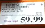 Costco Sale Price: Heritage Security Quick Access Personal Safe