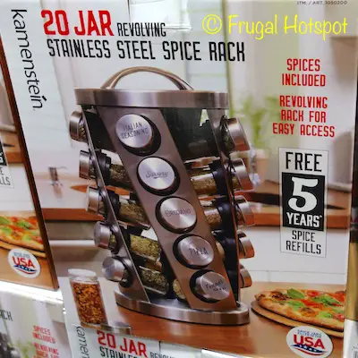 Kamenstein 20 Jar Revolving Stainless Steel Spice Rack at Costco