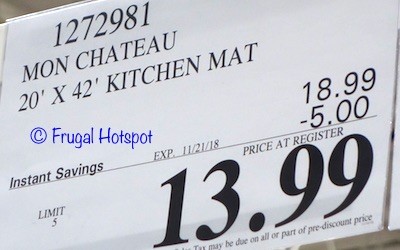 Costco Sale Price: Mon Chateau Anti Fatigue Comfort Kitchen Mat