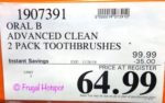 Costco Sale Price: Oral-B Advanced Clean Rechargeable Toothbrush 2-Pack