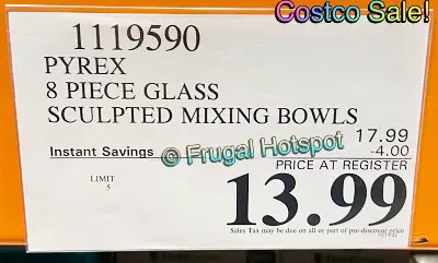 Pyrex 8pc Glass mixing bowls | Costco Sale Price