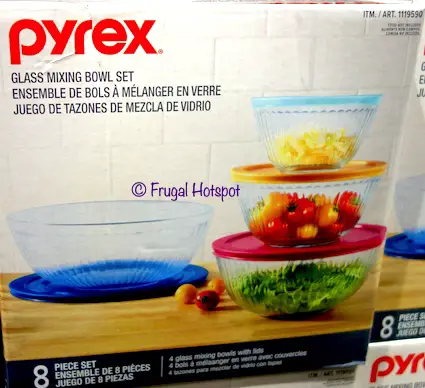 Pyrex Sculpted Glass Mixing Bowl 4-Piece Set Costco