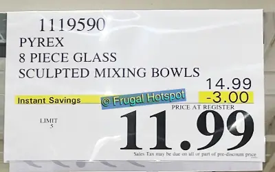 Pyrex Sculpted Glass Mixing Bowl Set | Costco Sale Price | Item 1119590