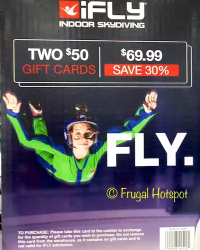 iFLY (2) $50 Gift Cards at Costco