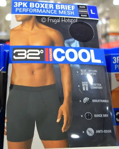 32 Degrees Men's Performance Mesh Boxer Brief 3-Pack at Costco
