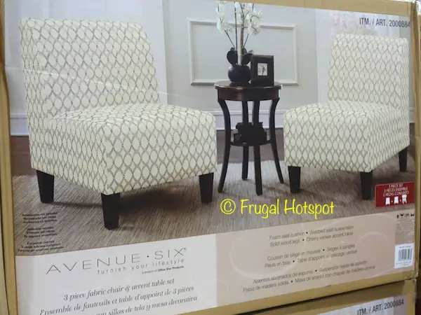 Avenue Six 3-Piece Fabric Chair & Accent Table Set at Costco