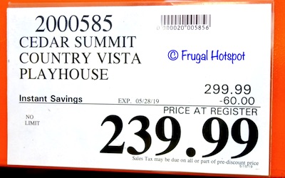 Cedar Summit Country Vista Playhouse Costco Sale Price