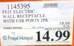 Costco Sale Price: Feit Electric Wall Outlets with USB Ports 2-Pack