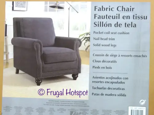 Gray Fabric Chair with Nailhead Trim at Costco