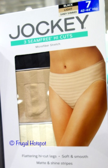 Jockey Ladies Seamfree Hi-Cut Briefs Black, Light, and Sandy Shimmer at Costco