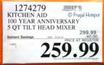 Costco Sale Price: Misty Blue KitchenAid 100-Year Anniversary Limited Edition Heritage Artisan Series 5-Quart Tilt Head Mixer