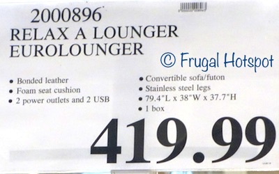 Costco Price: Relax A Lounger Jeneva Bonded Leather Euro Lounger