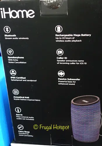 Description of iHome iBT77 Knit Bluetooth Speaker at Costco