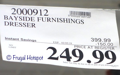 Costco Sale Price: Bayside Furnishings Midland Dresser