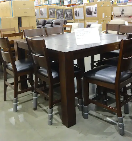 Bayside Furnishings Ulysses 9-Piece Counter Height Dining Set at Costco