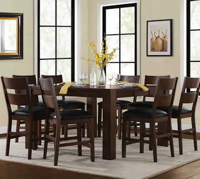 Bayside Furnishings Ulysses 9-Piece Counter Height Dining Set at Costco