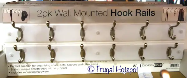 Birdrock Home 2-Pack Wall Mounted Hook Rail in White at Costco