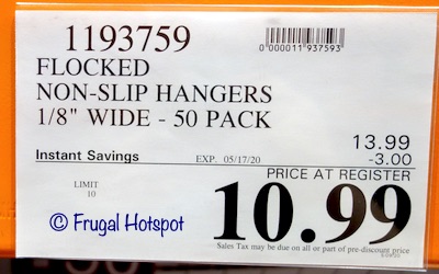 Costco 50 Non-Slip Flocked Hangers Sale Price