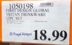 Costco Price: First Design Global Tritan Drinkware 12-Piece Set