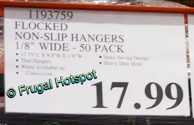 Flocked Non-Slip Hanger 50-count | Costco Price
