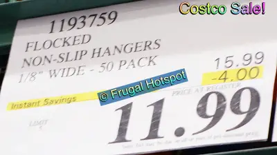 Flocked Non-Slip Hanger 50 count | Costco sale Price | Item 1193759