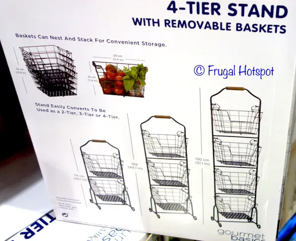 Gourmet Basics Ferme 4-Tier Stand with Removable Market Baskets Dimensions at Costco