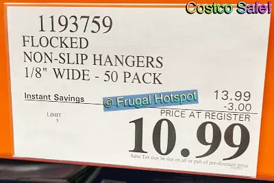 Non Slip Hangers 50 ct | Costco Sale Price | Item 1193759