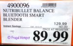 Costco Sale Price: Nutribullet Balance Bluetooth Smart Blender