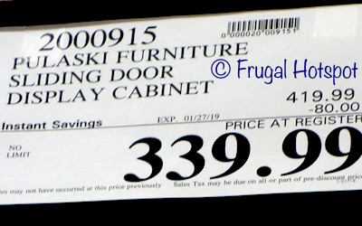 Costco Sale Price: Pulaski Furniture Curio Cabinet