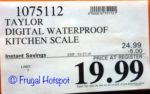 Costco Sale Price: Taylor Digital Waterproof Kitchen Scale
