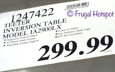 Costco Price: Teeter 900LX Inversion Table
