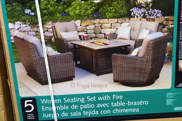 Agio St. Louis 5-Piece Woven Seating Set with Fire Table at Costco