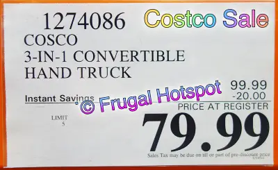 Cosco 3 in 1 Convertible Hand Truck | Costco Sale Price