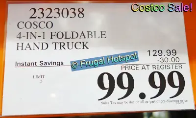 Costco 4 in 1 Hand Truck | Costco Sale Price | Item 2323038